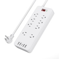 Sl-808s 1080j Surge Protector Powerstrip Extension Socket Power Adapter Strip With 4 Usb Type C Port